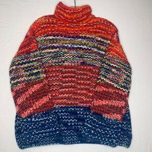 Forever 21 Turtleneck Knit Sweater Women's Small Multicolor Chunky  Oversized